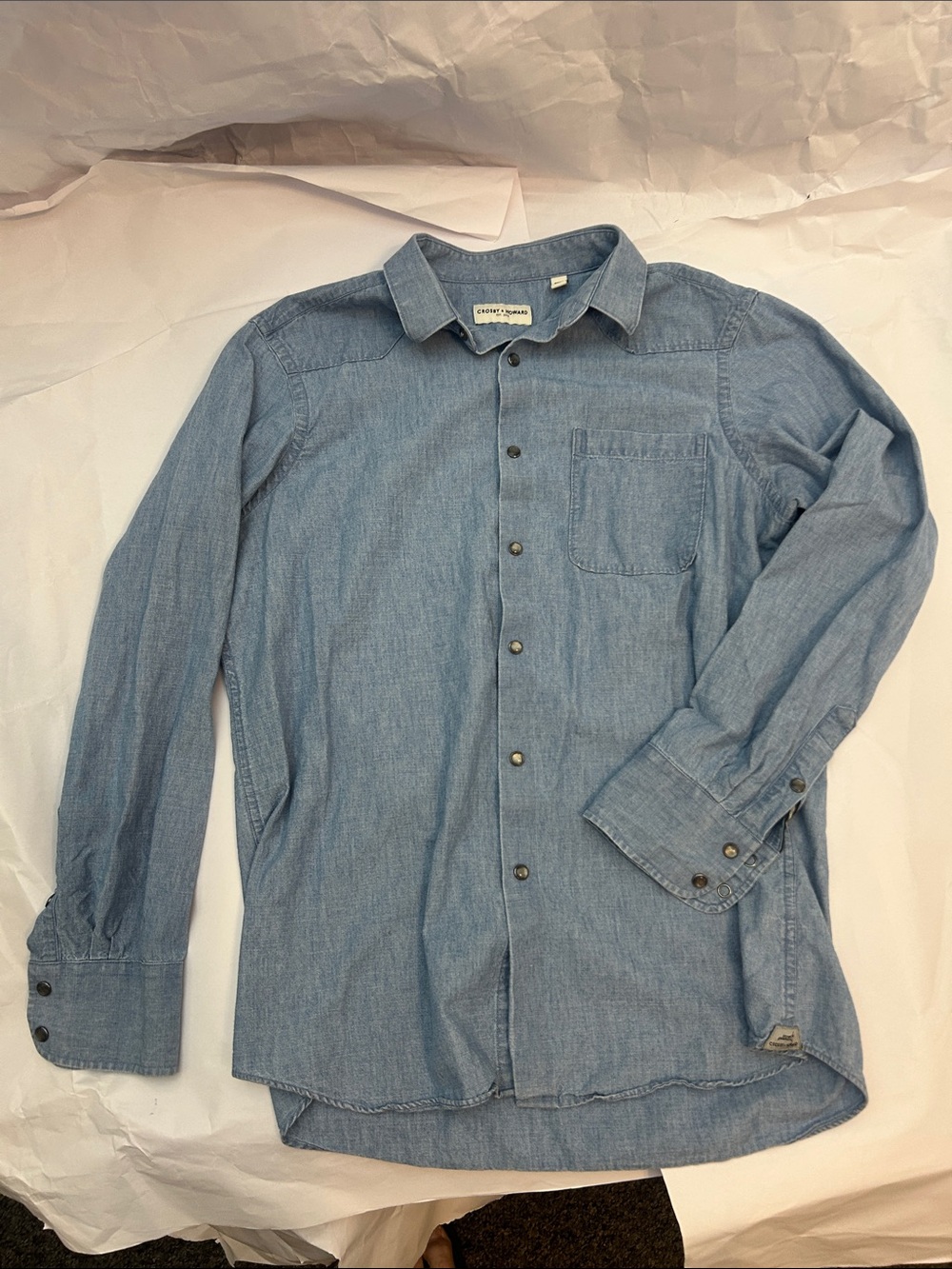 Crosby & Howard Light Blue Denim Snap Button-Up Shirt